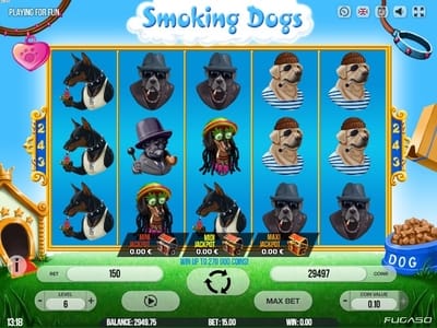 لعبة سلوتس اون لاين Smoking Dogs
